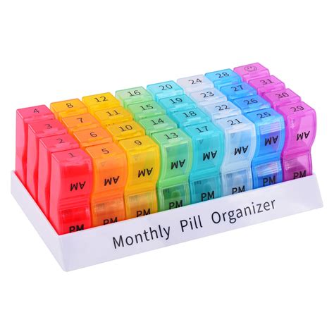 bpa free pill organizer|compact pill organizer weekly monthly.